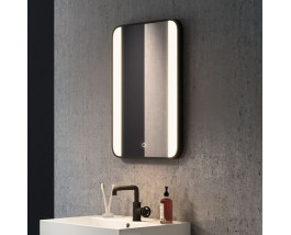 Черное зеркало с подсветкой в ванную Мессина Блэк